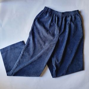 Alfred Dunner Blue Corduroy Style Pull On Elastic Waist Pant Size 10